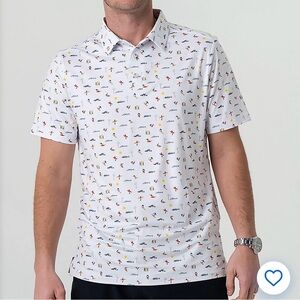 BURLEBO White Surf Polo Shirt